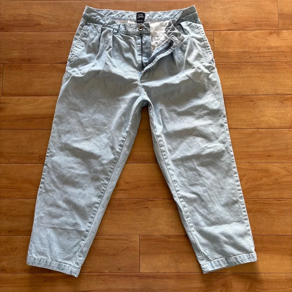 BDG Urban Outfitters Pleated Light Wash Denim Jeans‎ 34 30 Relaxed Fit